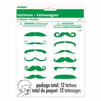 12 GRN MUSTACHE FINGER TATTOOS