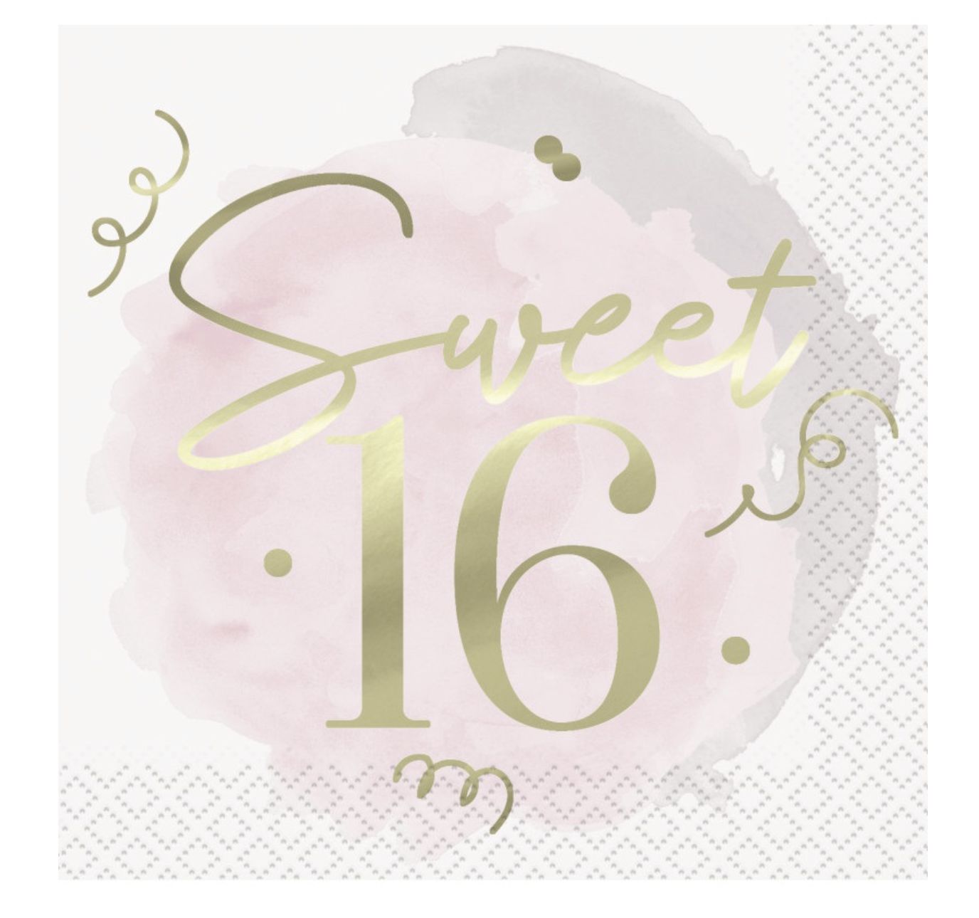 Blush Sweet 16 Luncheon Napkins  16ct - Foil Stamping