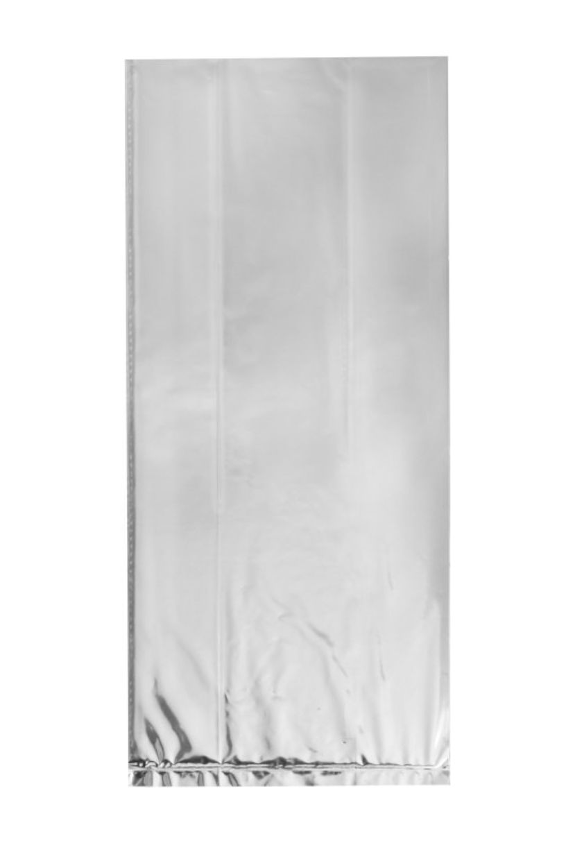 Silver Foil Cellophane Bags 5"x11" 10ct