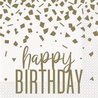 Confetti Gold Birthday Luncheon Napkins 16ct