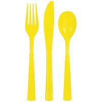Neon Yellow Solid Assorted Plastic Cutlery  18ct - Bag