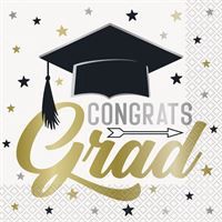Stars &amp; Caps Graduation Luncheon Napkins 16ct
