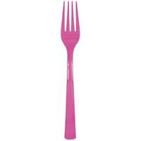 Hot Pink Solid Plastic Forks 18ct