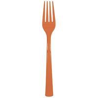 Pumpkin Orange Solid Plastic Forks 18ct