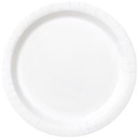 Bright White Solid Round 9" Dinner Plates 20ct