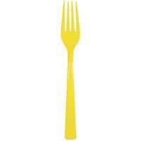Neon Yellow Solid Plastic Forks 18ct