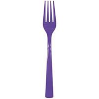 Neon Purple Solid Plastic Forks 18ct