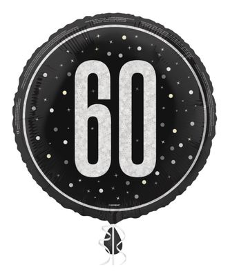 045 18" GLITZ Black 60 Prism Foil Balloon Round