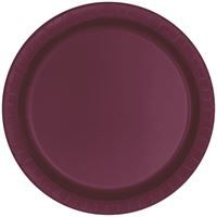 Burgundy Solid Round 9" Dinner Plates 20ct