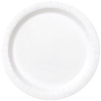 Bright White Solid Round 7" Dessert Plates 20ct