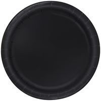 Midnight Black Solid Round 7" Dessert Plates 20ct