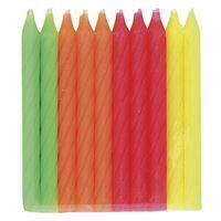 Multicolor Neon Birthday Candles 20ct