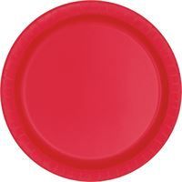 Ruby Red Solid Round 9" Dinner Plates 20ct