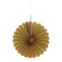 Gold Solid 6" Tissue Paper Fans 3ct