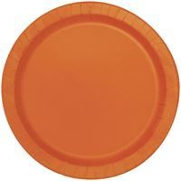 Pumpkin Orange Solid Round 9" Dinner Plates 20ct