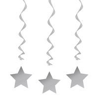 Silver Solid Hanging Swirl Decorations 26" 3ct