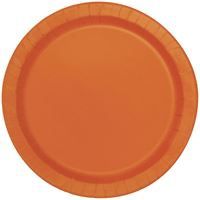 Pumpkin Orange Solid Round 7" Dessert Plates 20ct