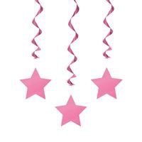Hot Pink Solid Hanging Swirl Decorations 26" 3ct