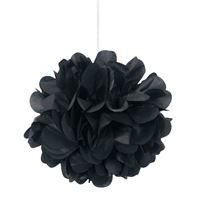 Black Mini Puff Tissue Decorations 3ct