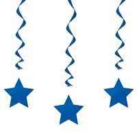Royal Blue Solid Hanging Swirl Decorations 26" 3ct