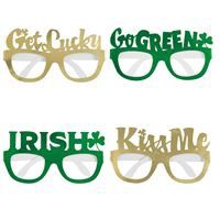 St. Patrick's Day Foil Novelty Glasses 4ct