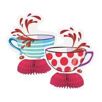 Mad Hatter Tea Party Mini Honeycomb Decorations  4ct