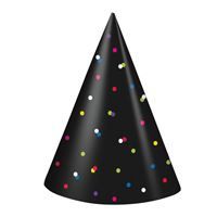 Neon Dots New Years Party Hats 4ct