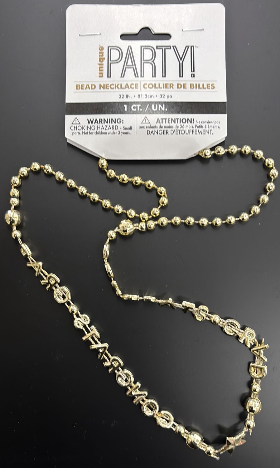 32" GOLD GRAD BEAD NECKLACE