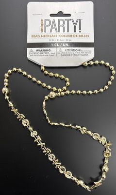 32" GOLD GRAD BEAD NECKLACE
