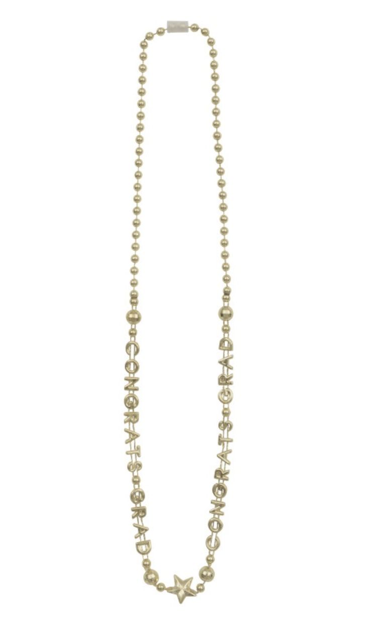 Gold "Congrats Grad" 32" Beaded Necklace