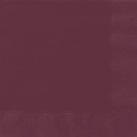 Burgundy Solid Beverage Napkins 40ct
