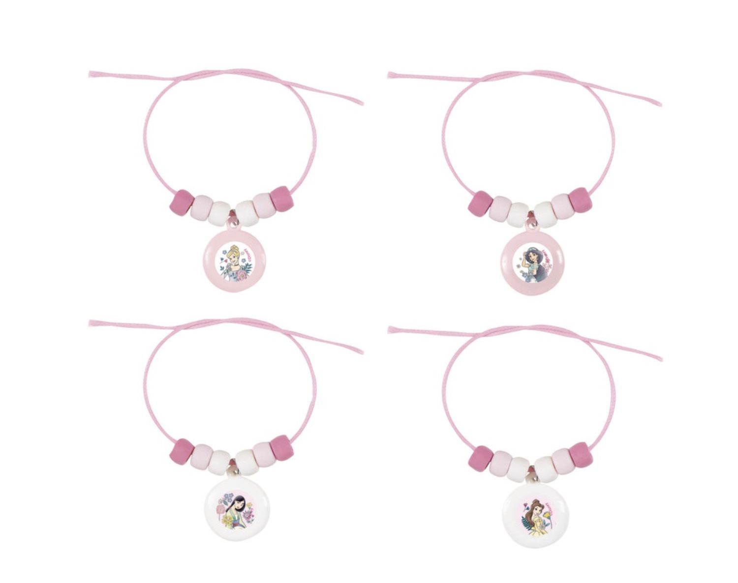 Disney Princess Assorted Charm Bracelets 4ct