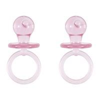 Pink Crystal Pacifier Favors 2" 4ct