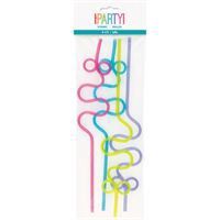 Plastic Squiggle Straws 12" 4ct