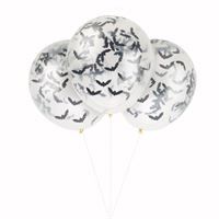 Clear Latex Balloons with Bat-Shaped Confetti 16"  5ct - Pre-Filled