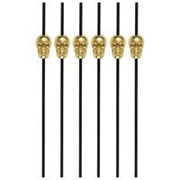 Plastic Skull Straws 6ct