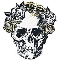 Sketchy Skull Skull-Shaped Paper Placemats  6ct - Foil Stamping