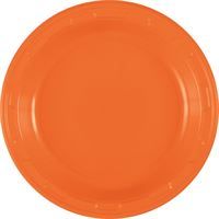 50 PMPKN ORNG 7" PLSTC PLT