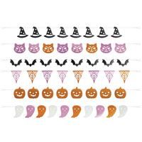 Adorable Halloween Assorted Iridescent Glitter 6 foot Garland Backdrop Kit  6ct