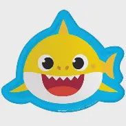 8Ct 9" Baby Shark Shape Plates