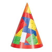 Building Blocks Birthday Party Hats 8ct