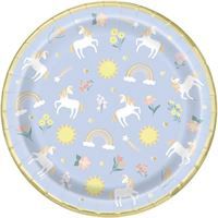 8Ct 9" Dainty Unicorn Plate