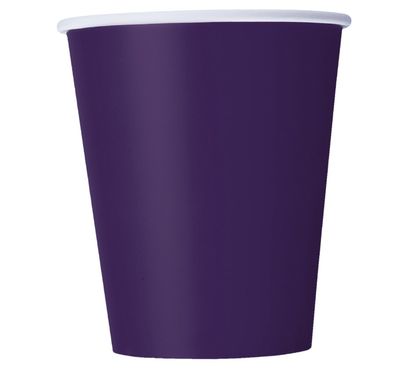 Deep Purple Solid 9oz Paper Cups 8ct