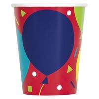 Balloon Party Birthday 9oz Paper Cups 8ct