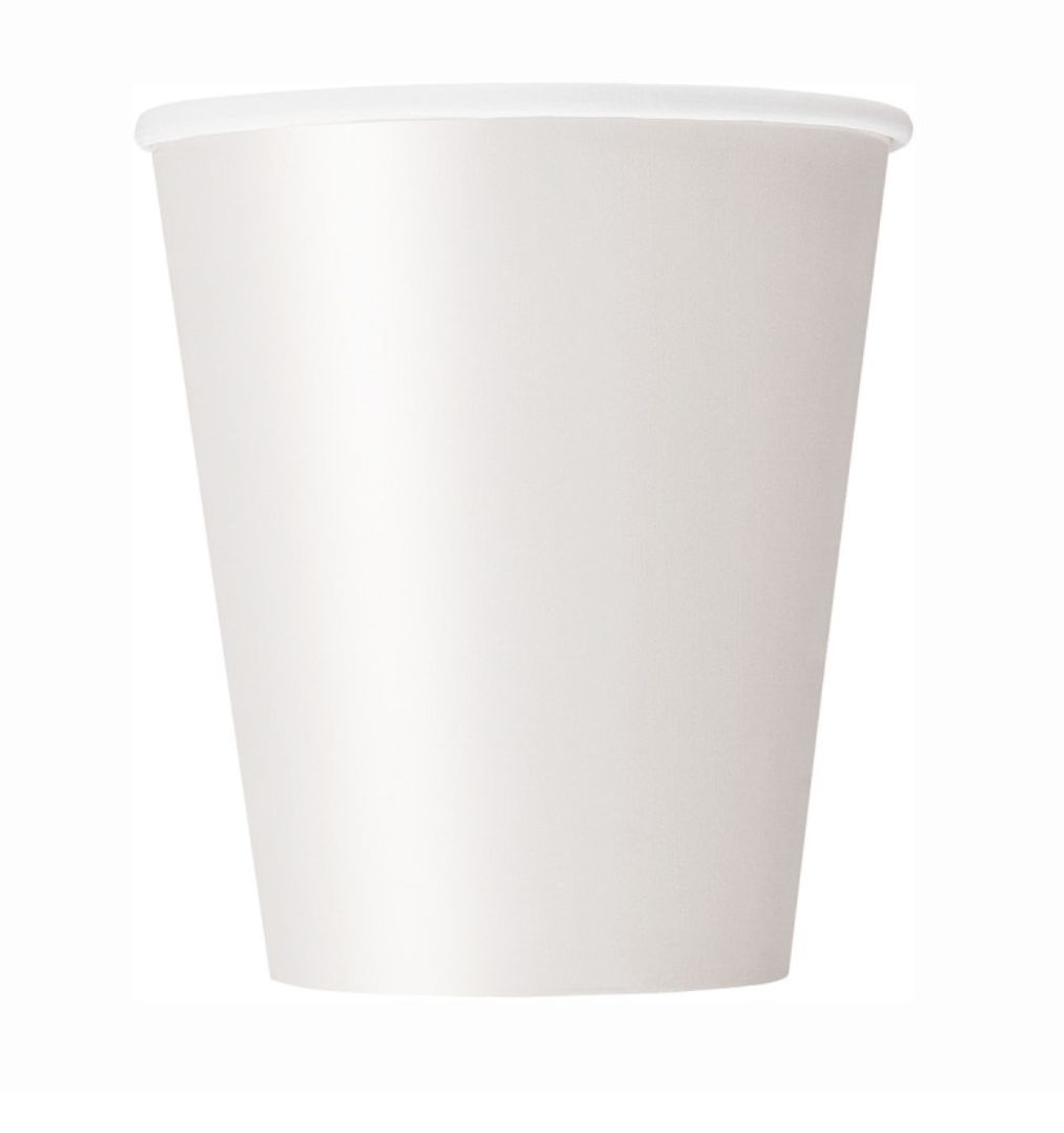 Bright White Solid 9oz Paper Cups 8ct