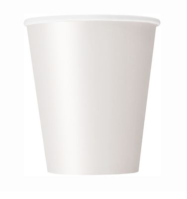 Bright White Solid 9oz Paper Cups 8ct