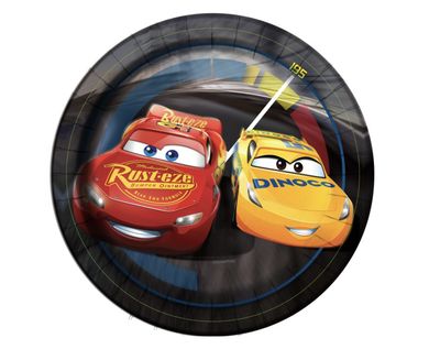 Disney Cars 3 Movie Round 7" Dessert Plates 8ct