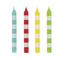 Striped Birthday Candles - Assorted Colors 8ct