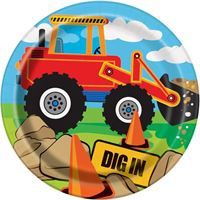 Construction Party Round 7" Dessert Plates 8ct
