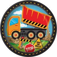 Construction Party Round 9" Dinner Plates 8ct
